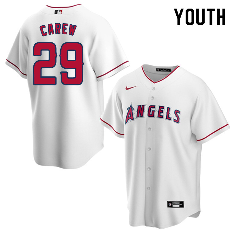 Nike Youth #29 Rod Carew Los Angeles Angels Baseball Jerseys Sale-White